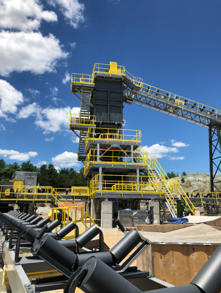 Processing tower at an industrial site